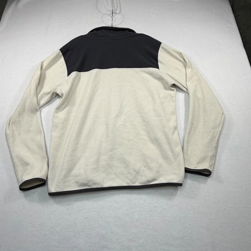 The North Face Mens TKA 100 Glacier Quarter Zip Fleece Cream Black Large
